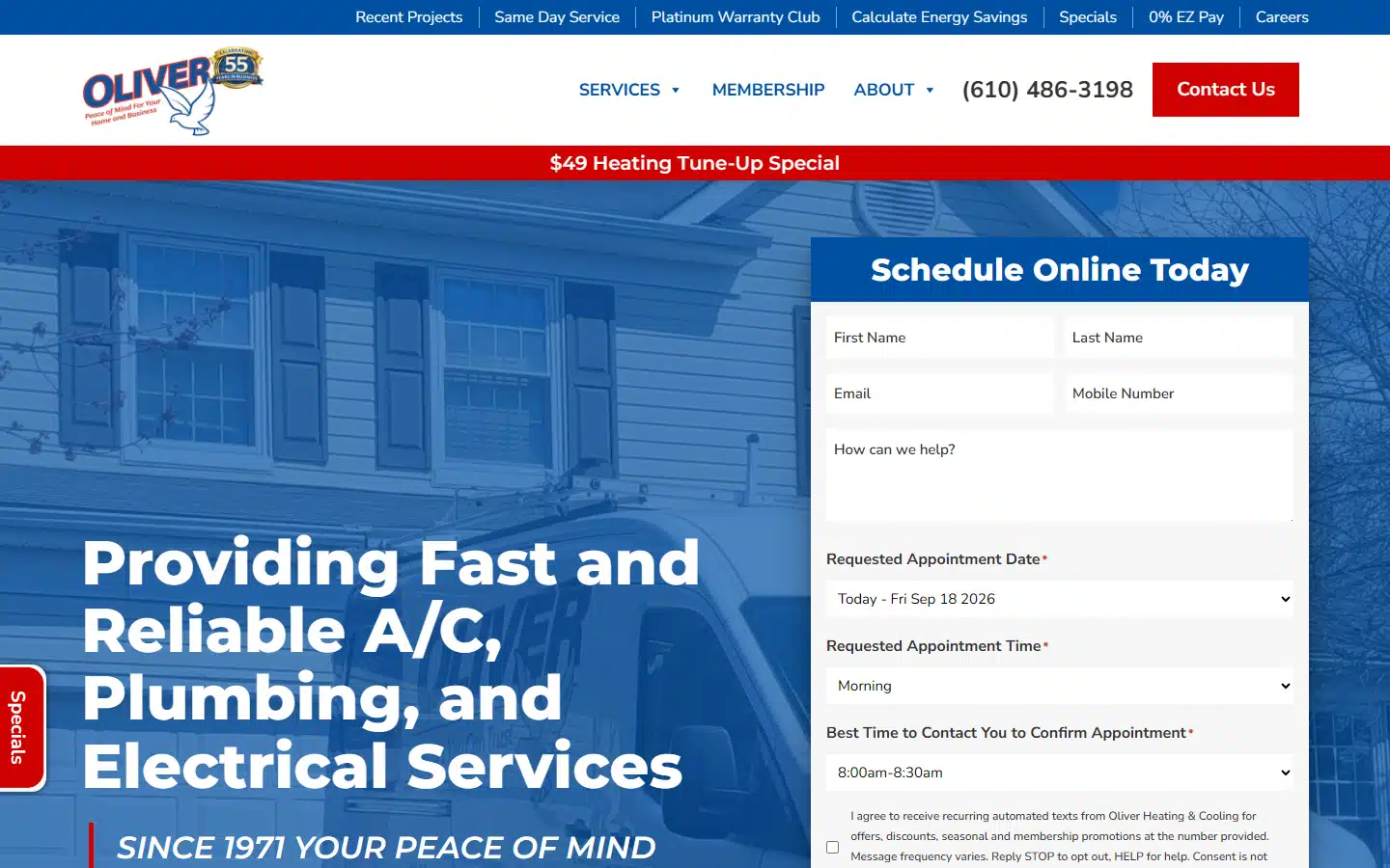 Placeholder for the Oliver Heating and Cooling website screenshot